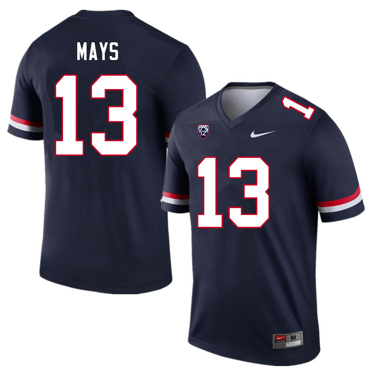 Men #13 Isaiah Mays Arizona Wildcats College Football Jerseys Sale-Navy